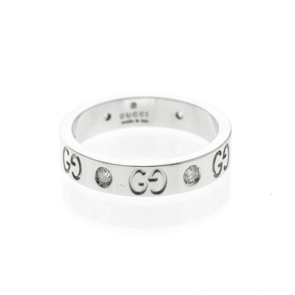 GUCCI 18k Silver Diamond Ring